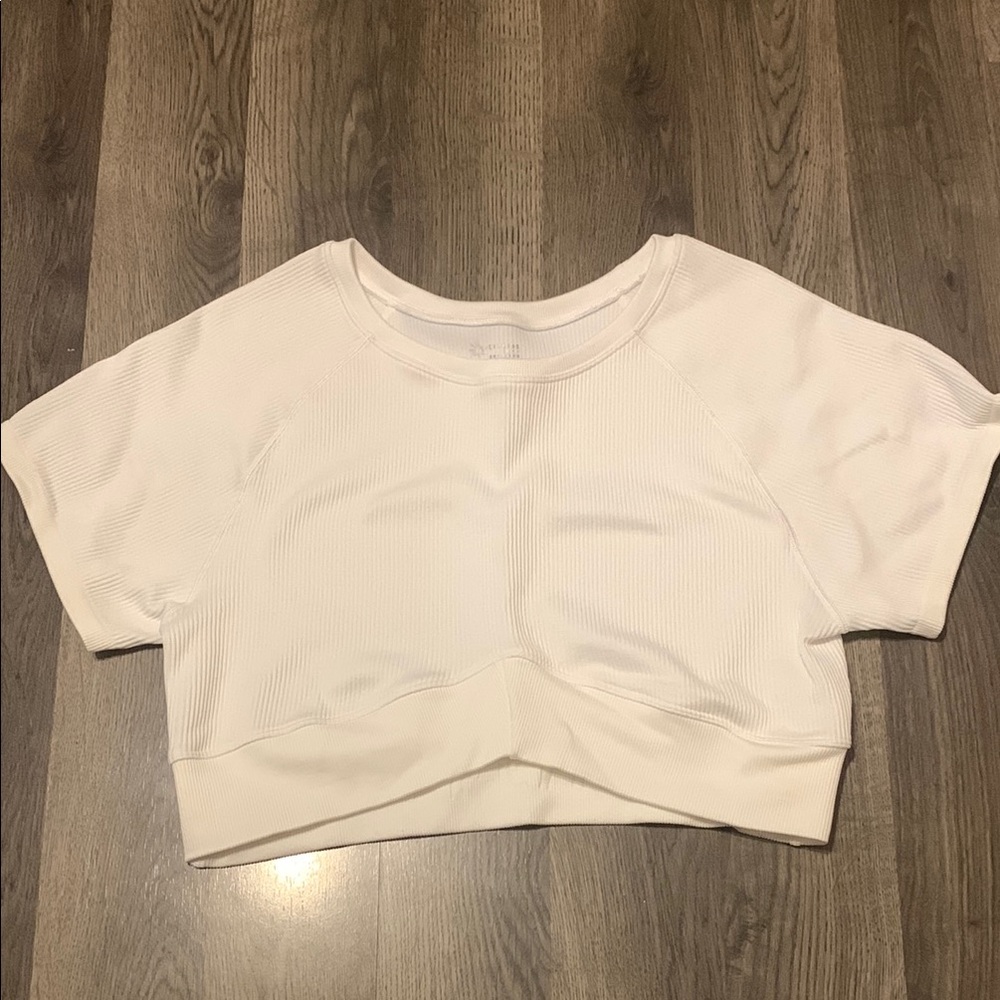 Aerie Cream Crop Boxy T-Shirt